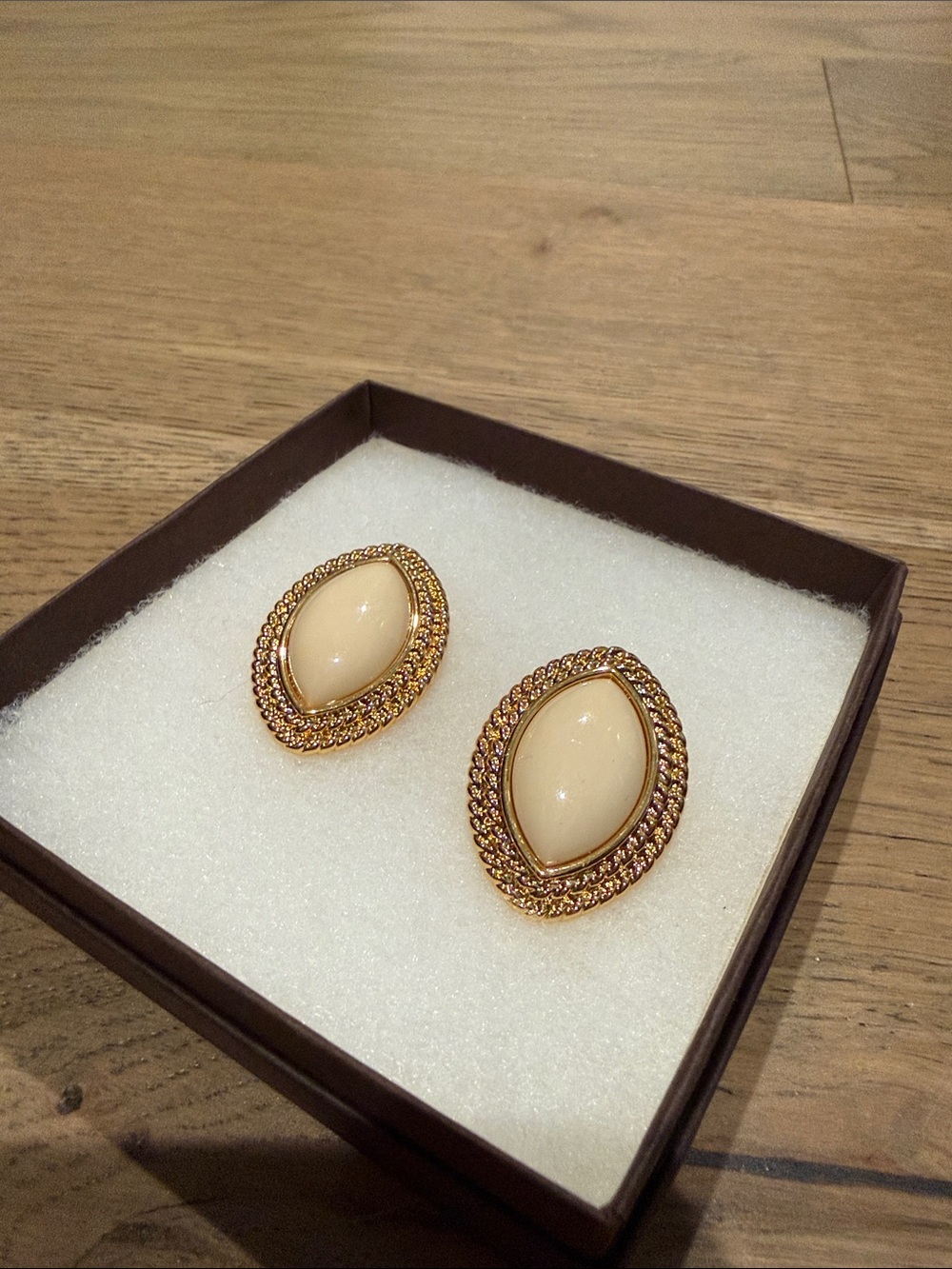 Heaven Mayhem Gold-Tone Cream Marquise earrings